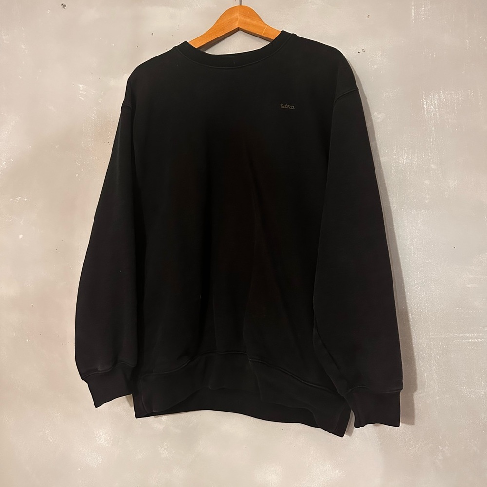 ARITZIA | TNA Sweatshirt crewneck pockets Sweatfleece Extra AF Fleece black -S
